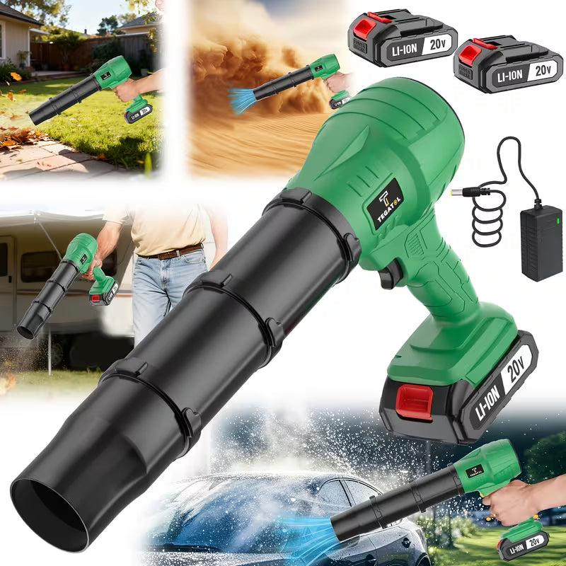 Turbo Blower, 20000RPM Electric Cordless Leaf Blower, 20V 2.0/4.0AH Battery Jet Dry Blower, High Pressure Air Blower, Jet Blower Car Dryer, Hand Held Snow Blower, Home Outdoor, Blowing Leaves And Dust, Birthday Or Holiday Gifts