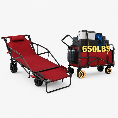 2-in-1 Folding Utility Wagon & Portable Outdoor Chair