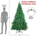 7ft / 8ft Artificial Christmas Tree, Unlit Hinged Xmas Full Tree with 1000 PVC Branch Tips, Foldable Metal Stand, Easy Assembly, Indoor Holiday Party Office Home Store Decor, Green