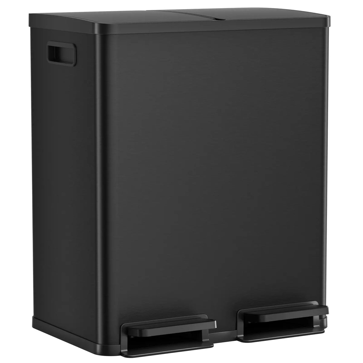 Sweetcrispy 16-Gal Stainless Steel Touchless Kitchen Trash Can - Dual Compartment, Fingerprint-Proof, Waterproof, Pedal-Opener Lid, Large-Capacity Waste & Recycling Bin for Home Decor-Fit Household Use, Touchless Trash Can