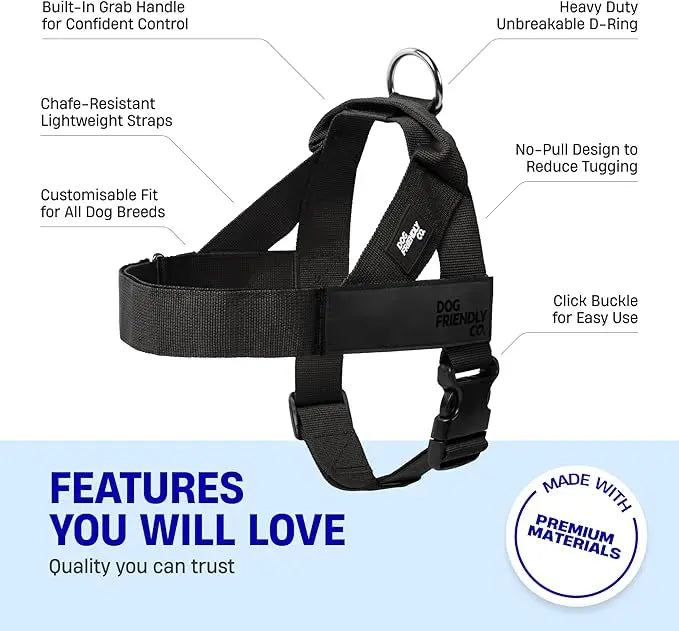 🐕 Fit for every breed! From XXS to XL, our adjustable dog harness offers a customised fit. No tugging, just comfortable walks. 🐾