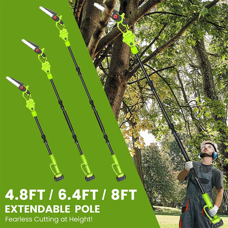 2 in 1 Cordless 8 inch Chainsaw with Pole Saw�Hot Sale Do you feel unsafe while working at heights? Don't worry! iToolMax's telescopic saws come to the rescue!�
