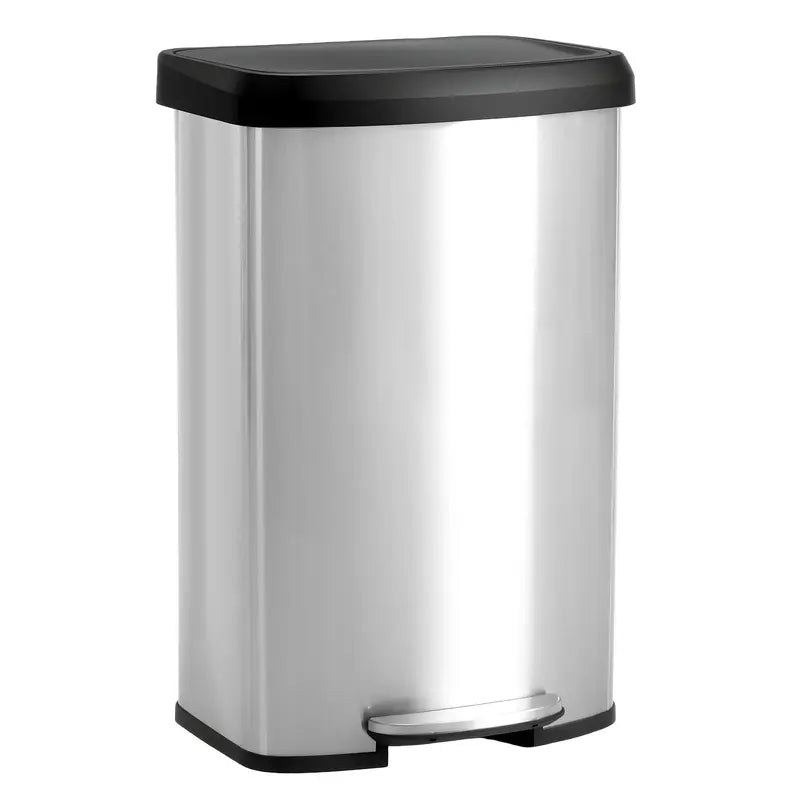 Sweetcrispy 16-Gal Stainless Steel Touchless Kitchen Trash Can - Dual Compartment, Fingerprint-Proof, Waterproof, Pedal-Opener Lid, Large-Capacity Waste & Recycling Bin for Home Decor-Fit Household Use, Touchless Trash Can