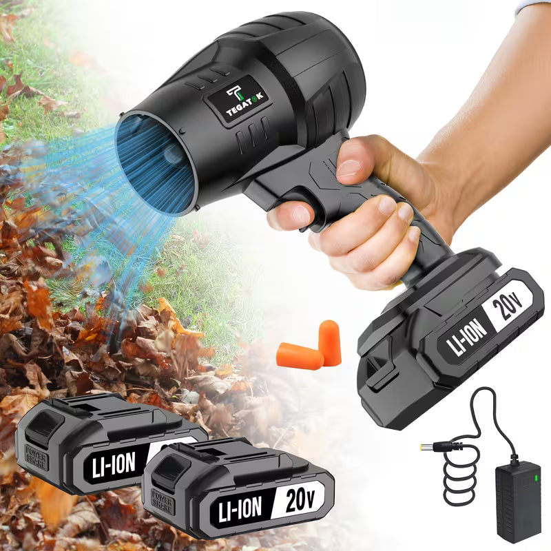 Turbo Blower, 20000RPM Electric Cordless Leaf Blower, 20V 2.0/4.0AH Battery Jet Dry Blower, High Pressure Air Blower, Jet Blower Car Dryer, Hand Held Snow Blower, Home Outdoor, Blowing Leaves And Dust, Birthday Or Holiday Gifts