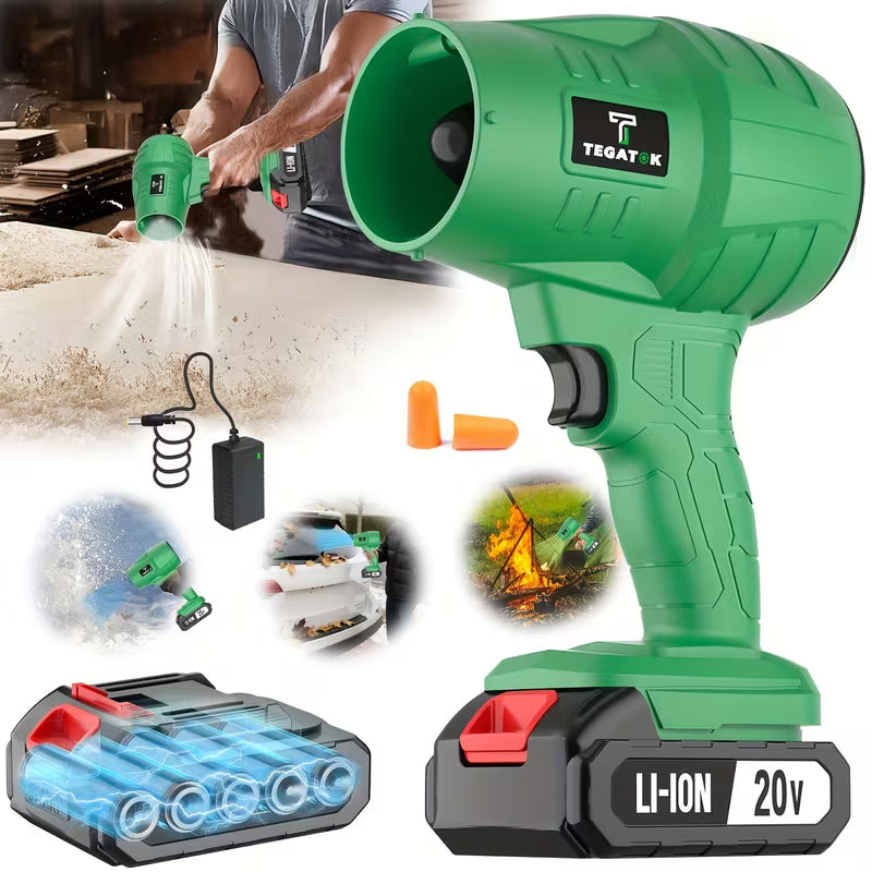 Turbo Blower, 20000RPM Electric Cordless Leaf Blower, 20V 2.0/4.0AH Battery Jet Dry Blower, High Pressure Air Blower, Jet Blower Car Dryer, Hand Held Snow Blower, Home Outdoor, Blowing Leaves And Dust, Birthday Or Holiday Gifts