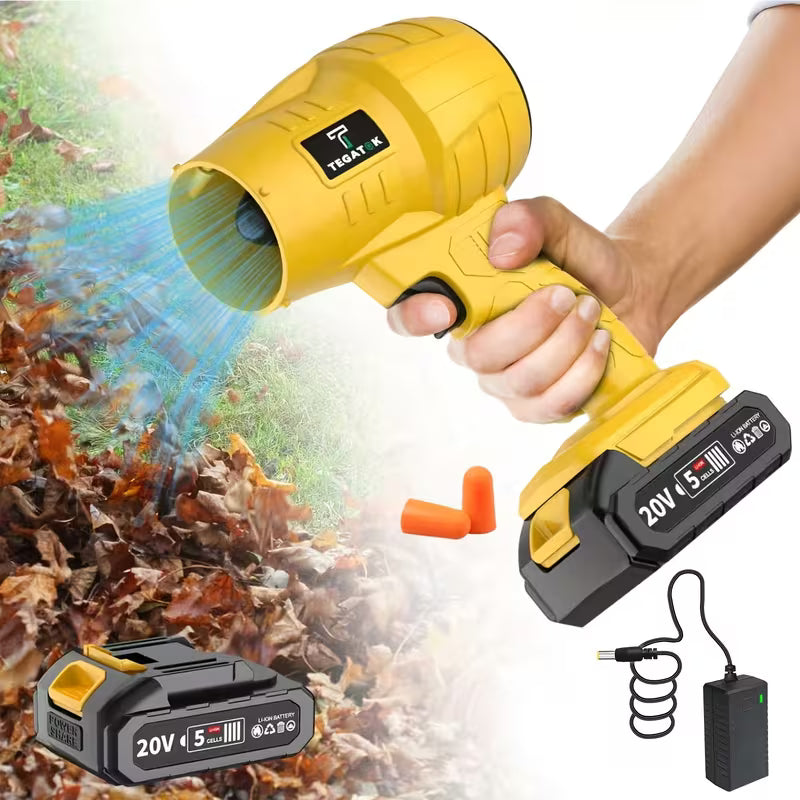 Turbo Blower, 20000RPM Electric Cordless Leaf Blower, 20V 2.0/4.0AH Battery Jet Dry Blower, High Pressure Air Blower, Jet Blower Car Dryer, Hand Held Snow Blower, Home Outdoor, Blowing Leaves And Dust, Birthday Or Holiday Gifts